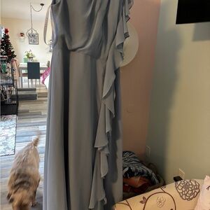 Azazie One Shoulder Light Blue Dress